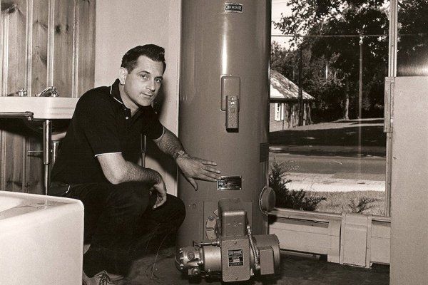 1960s photo of a Gottier water heater installation